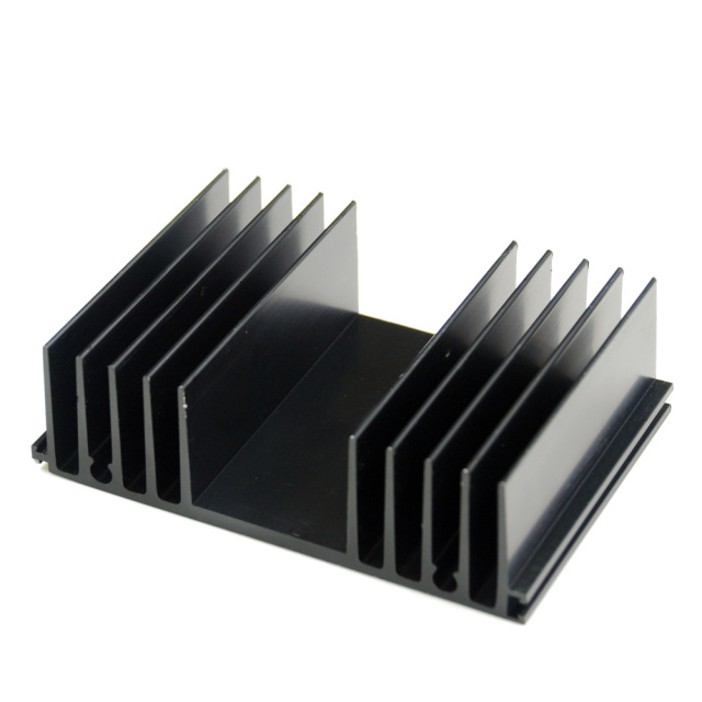 SS53X 4.3" x3" x1" Aluminum Black Heat sink with TO-3 hole